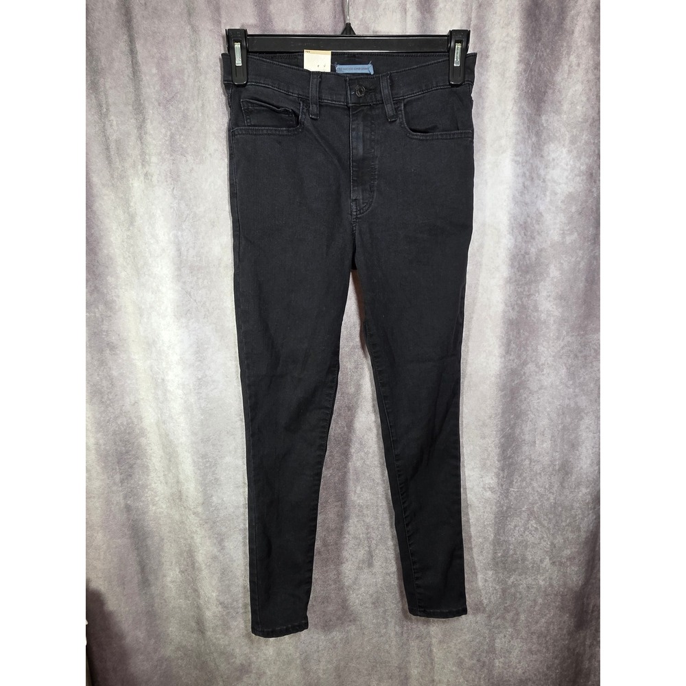 Levis 720 High Rise Super Skinny Jeans Womens 30 Black Stretch Denim NWT